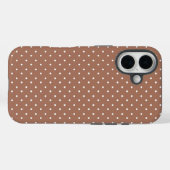 シームレスな中茶色の水玉模様 Case-Mate iPhoneケース (裏面 (横))