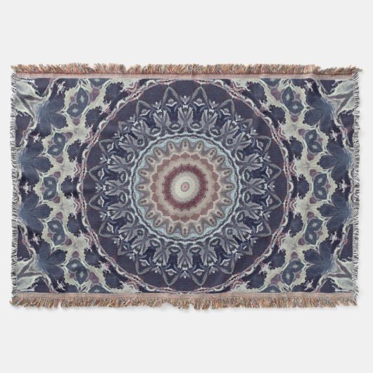 シームレスな丸い装飾マンダラパターンarabic k スローブランケット (正面)