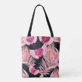 シームレスな優しい水色バレンタインのパターン トートバッグ (裏面)