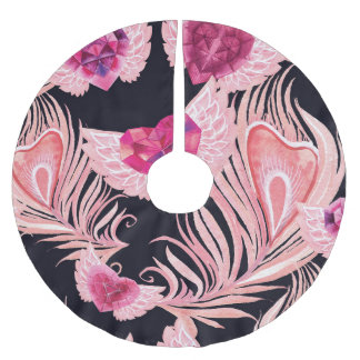 シームレスな優しい水色バレンタインのパターン ブラッシュドポリエステルツリースカート