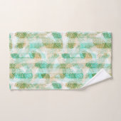 シームレスな冬のクリスマスグリーンベージュ松のコーンt バスタオルセット (ハンドタオル)