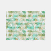 シームレスな冬のクリスマスグリーンベージュ松のコーンt フリースブランケット (正面(横))