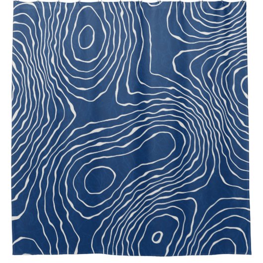 シームレスな地線地形図パオーガニックター シャワーカーテン (正面)