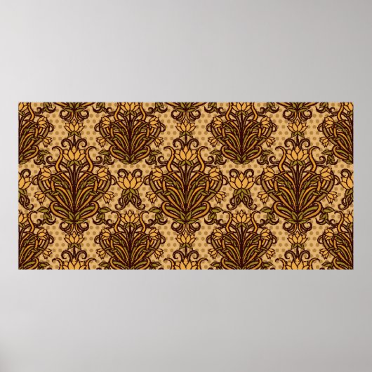 シームレスな壁紙アールヌーボースタイル、ヴィンテージi ポスター (正面)