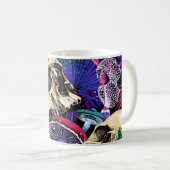 シームレスな壁紙パターン。ブライト魔法サイケデル コーヒーマグカップ (正面右)