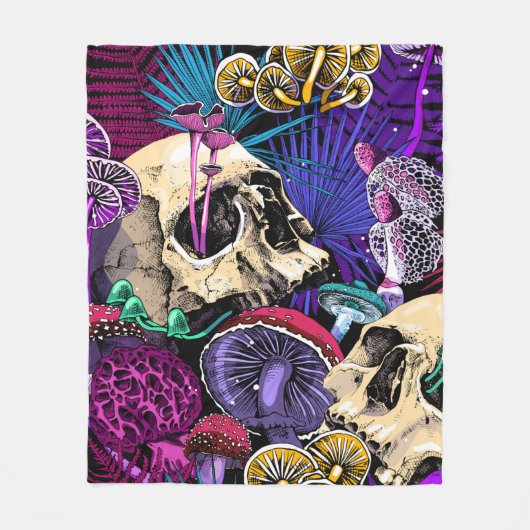 シームレスな壁紙パターン。ブライト魔法サイチェデル フリースブランケット (正面)