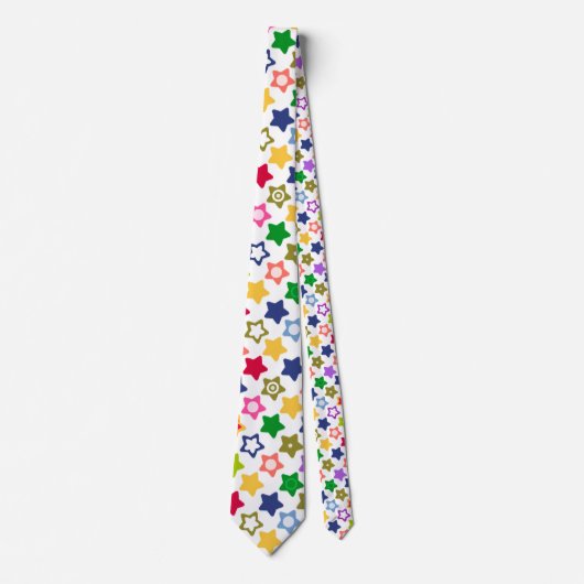 シームレスな子供おもしろい漫画スターカラフル明るいwh ネクタイ (正面)