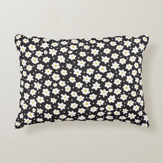 シームレスな小さなデイジーヴィンテージパターン背景 アクセントクッション (正面)