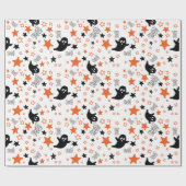 シームレスな幽霊とスターハロウィーンラッピング紙 ラッピングペーパー (フラット)