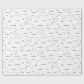 シームレスな幽霊と雲ハロウィーンラッピング紙 ラッピングペーパー (フラット)