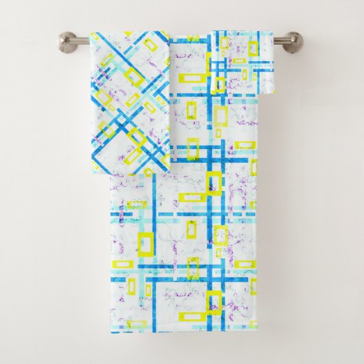 シームレスな幾何学的な明るい色の角型sha バスタオルセット (インサイチュ)