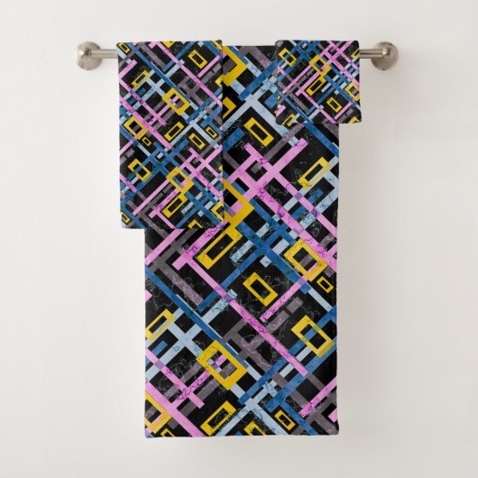 シームレスな幾何学的な明るい色の角型sha バスタオルセット (インサイチュ)