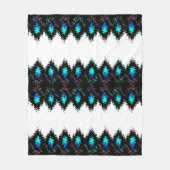 シームレスな幾何学的な液体のトライバルグリーンブラック フリースブランケット (正面)