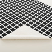 シームレスな幾何学的パターン。白に黒い四角  シェルパブランケット (3/4)
