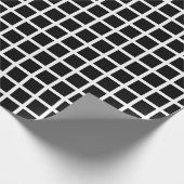 シームレスな幾何学的パターン。白に黒い四角  ラッピングペーパー (角)