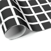 シームレスな幾何学的パターン。白に黒い四角  ラッピングペーパー (ロールコーナー)