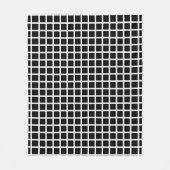 シームレスな幾何学的パターン。白の上に黒い四角 フリースブランケット (正面)