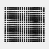 シームレスな幾何学的パターン。白の上に黒い四角 フリースブランケット (正面(横))