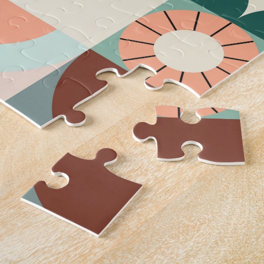 シームレスな幾何学的、抽象芸術モザイクパターン。 ジグソーパズル (側面)