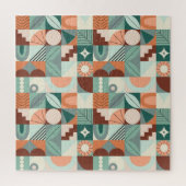 シームレスな幾何学的、抽象芸術モザイクパターン。 ジグソーパズル (縦)