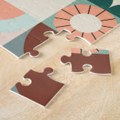 シームレスな幾何学的、抽象芸術モザイクパターン。 ジグソーパズル (側面)