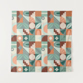 シームレスな幾何学的、抽象芸術モザイクパターン。 タペストリー (正面(横))