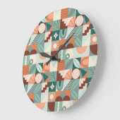 シームレスな幾何学的、抽象芸術モザイクパターン。 ラージ壁時計 (傾斜)