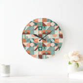 シームレスな幾何学的、抽象芸術モザイクパターン。 ラージ壁時計 (ホーム)