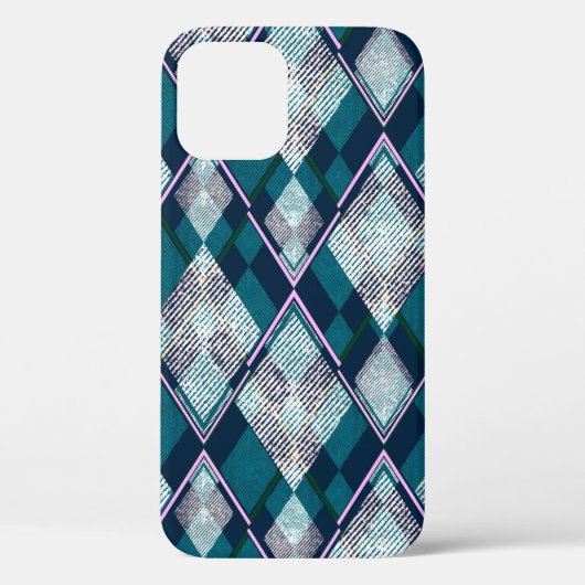 シームレスな幾何菱形パターン、ターコイズバック Case-Mate iPhoneケース (裏面)