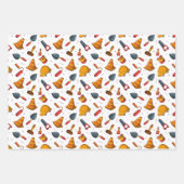 シームレスな建築テーマパターン ラッピングペーパーシート (正面)