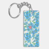 シームレスな忘れ花のパターンを使用しない キーホルダー (正面左)