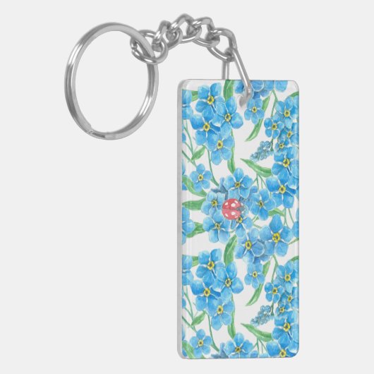 シームレスな忘れ花のパターンを使用しない キーホルダー (正面左)