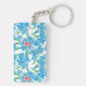 シームレスな忘れ花のパターンを使用しない キーホルダー (裏面)