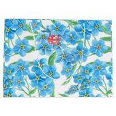 シームレスな忘れ花のパターンを使用しない ラージペーパーバッグ (裏面)