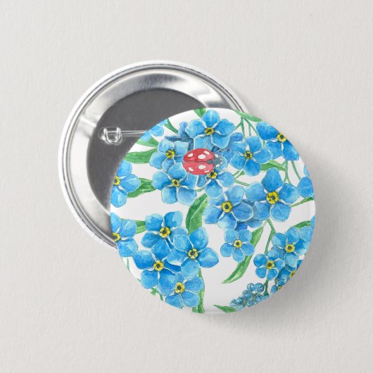 シームレスな忘れ花のパターンを使用しない 缶バッジ (正面&裏面)