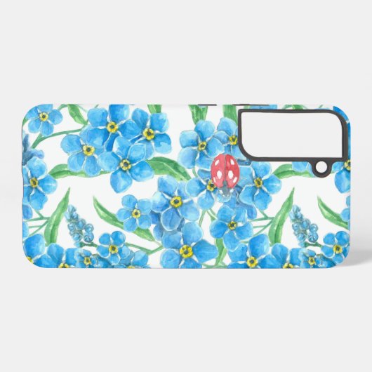 シームレスな忘れ花のパターンを使用しない SAMSUNG GALAXYケース (裏面横)