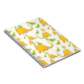 シームレスな恐竜のイラストレーションパターンカラフル ノートブック (右側)