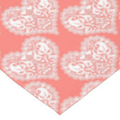 シームレスな愛バレンタインデーレースのようホワイトレースハート テーブルクロス (アングル)