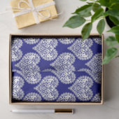 シームレスな愛バレンタインデー海軍ホワイトレレースのようース 薄葉紙 (ギフト)