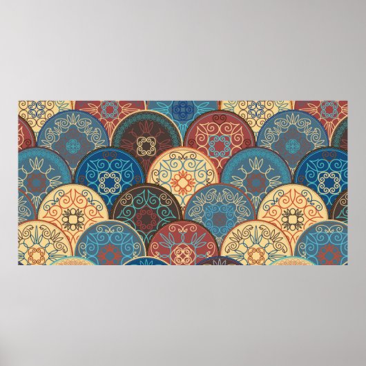 シームレスな抽象芸術のトレンディー色の抽象化 ポスター (正面)