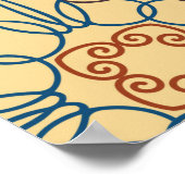 シームレスな抽象芸術のトレンディー色の抽象化 ポスター (角)