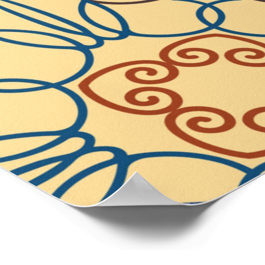 シームレスな抽象芸術のトレンディー色の抽象化 ポスター (角)