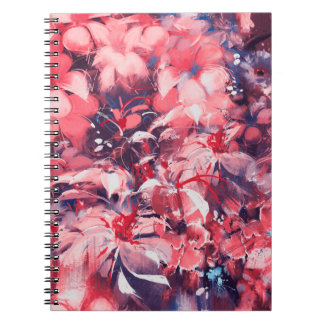 シームレスな抽象芸術の花，油絵スタイル，病気 ノートブック
