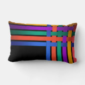 シームレスな抽象芸術ストライプのライン絹サテンリボン ランバークッション (裏面)