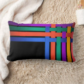 シームレスな抽象芸術ストライプのライン絹サテンリボン ランバークッション (ブランケット)