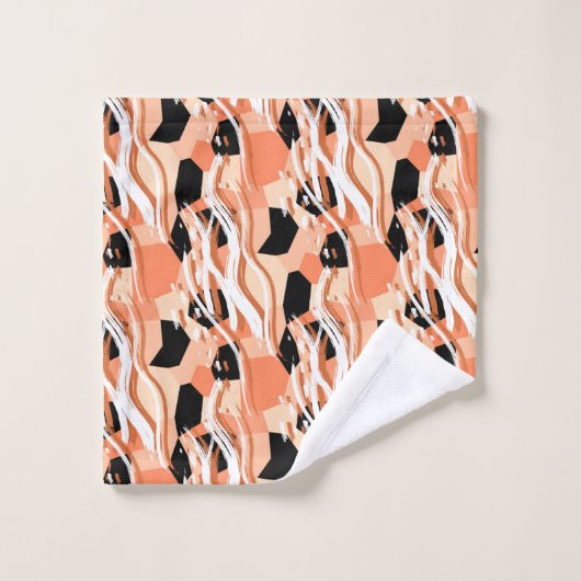 シームレスな抽象芸術トレンディーパターン（桃） ウォッシュタオル (ウォッシュタオル)