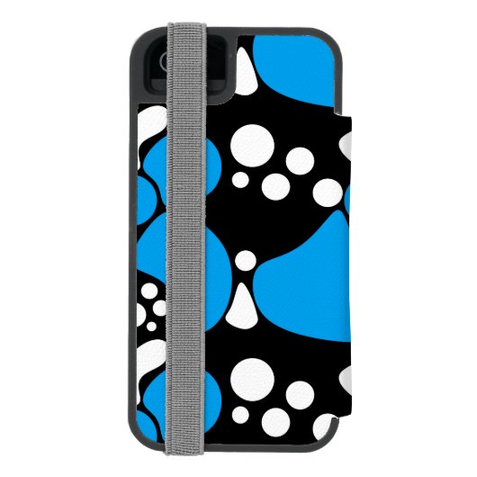 シームレスな抽象芸術ドットモダンの点の円スプラット INCIPIO iPhoneウォレットケース (フォリオ裏面)