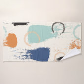 シームレスな抽象芸術パステルブラシストロークパターンバック バスタオル (バスタオル)