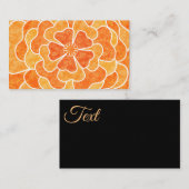 シームレスな抽象芸術フローラ花ホワイトオレンジ色 名刺 (正面/裏面)