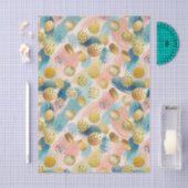 シームレスな抽象芸術ブラシストロークと金ゴールド形状パターン 薄葉紙 (クラフト)